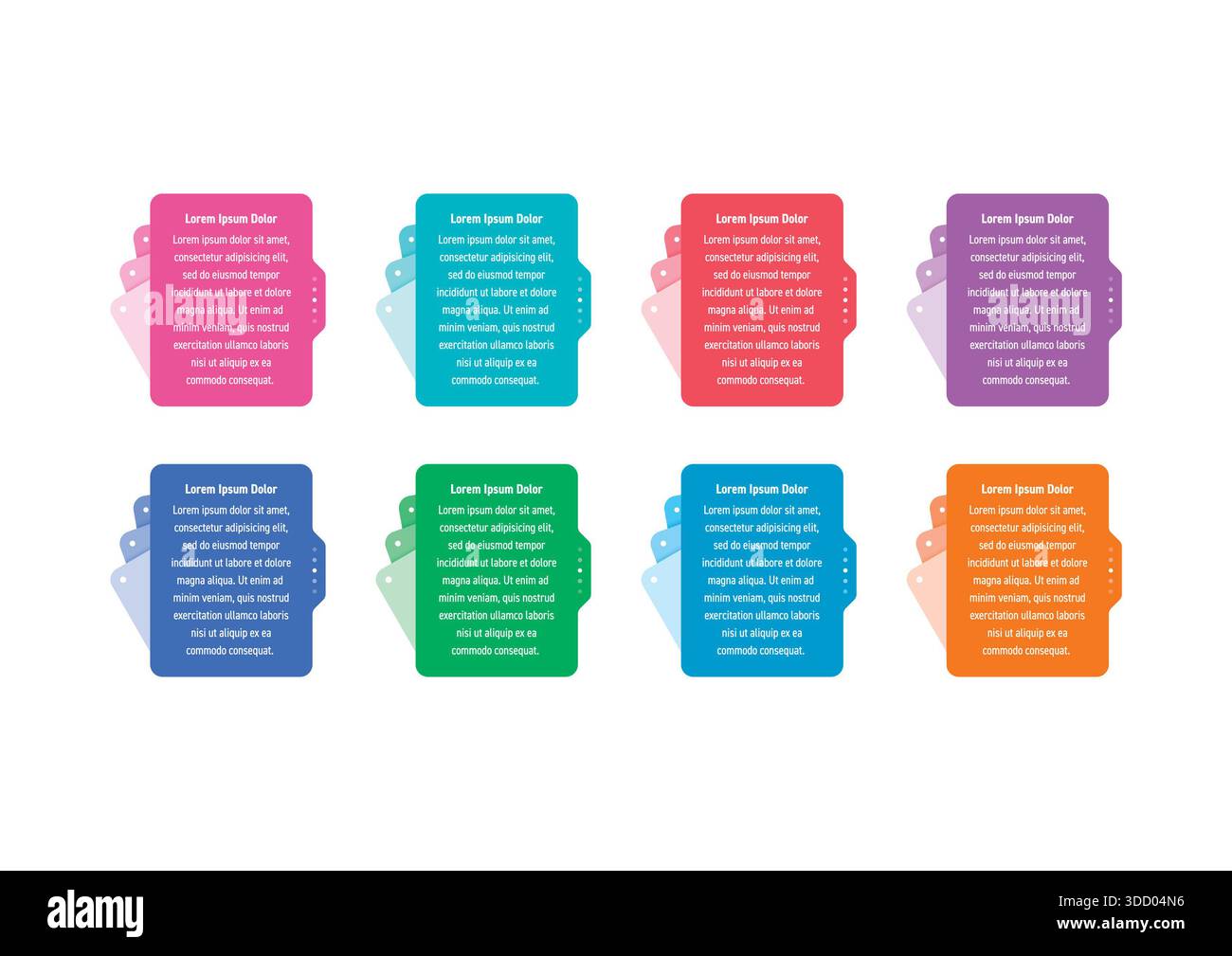 Infografik-Vorlage für bunte Karten. Infografik-Vorlage für Unternehmen, Bildung und Technologie. Infografik-Vorlage Stockfoto