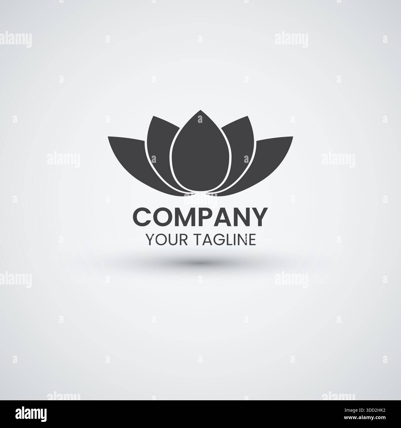 Minimalistisches Lotus Flower Logo für Spa Wellness und Meditation Center Stock Vektor