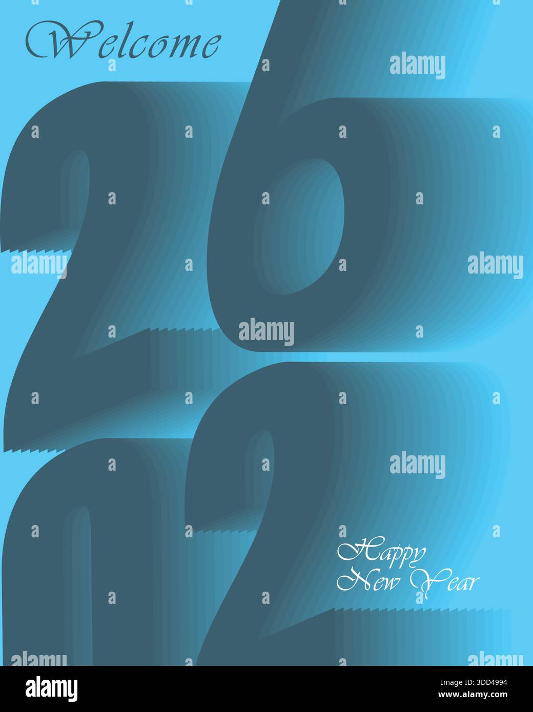 Begrüßungsplakat „Happy New Year 2026“ Stock Vektor