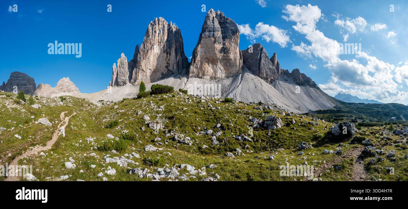 Tre Cime di Lavaredo – ein Gebirgszug in den Alpen Stockfoto