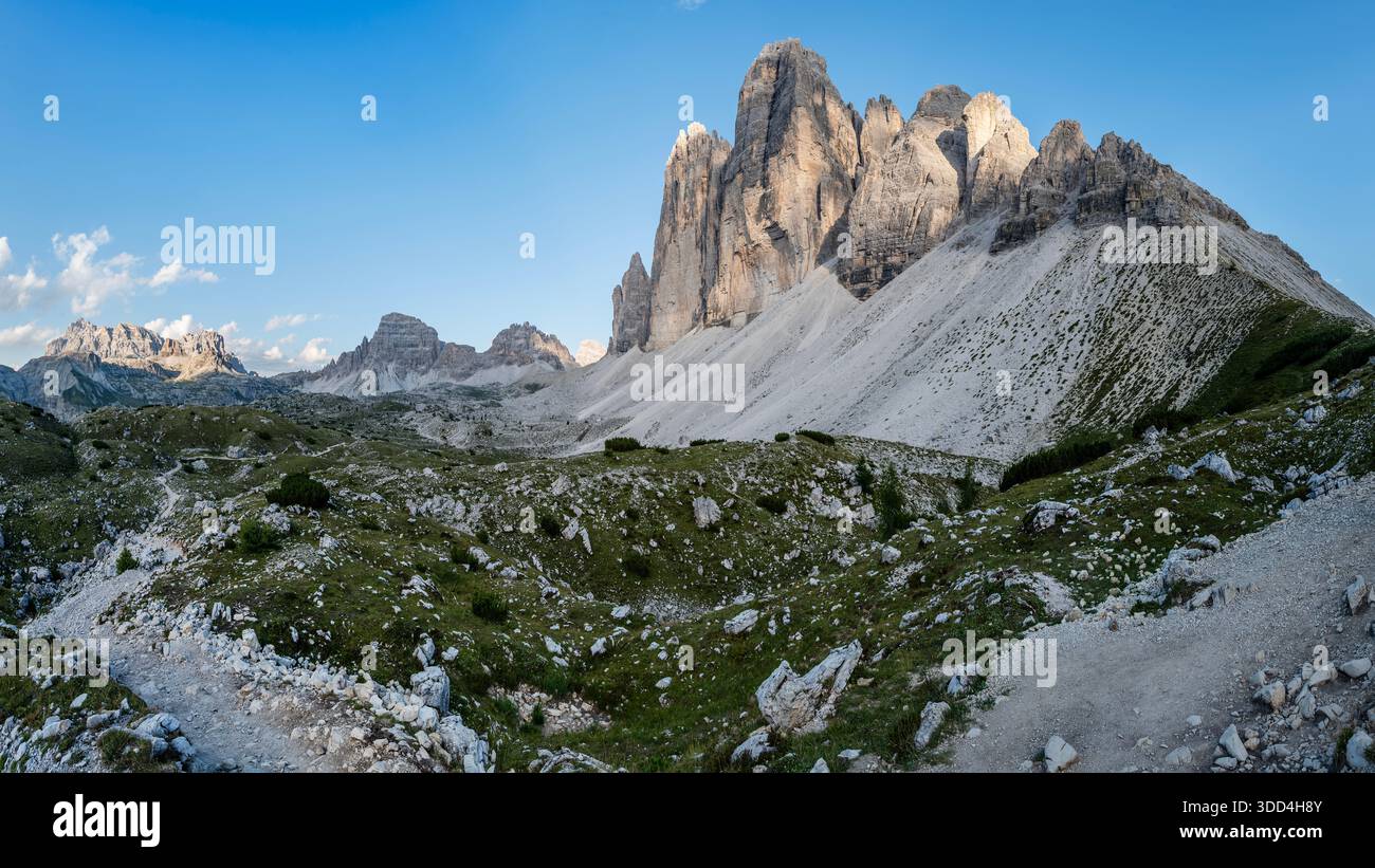 Tre Cime di Lavaredo – ein Gebirgszug in den Alpen Stockfoto