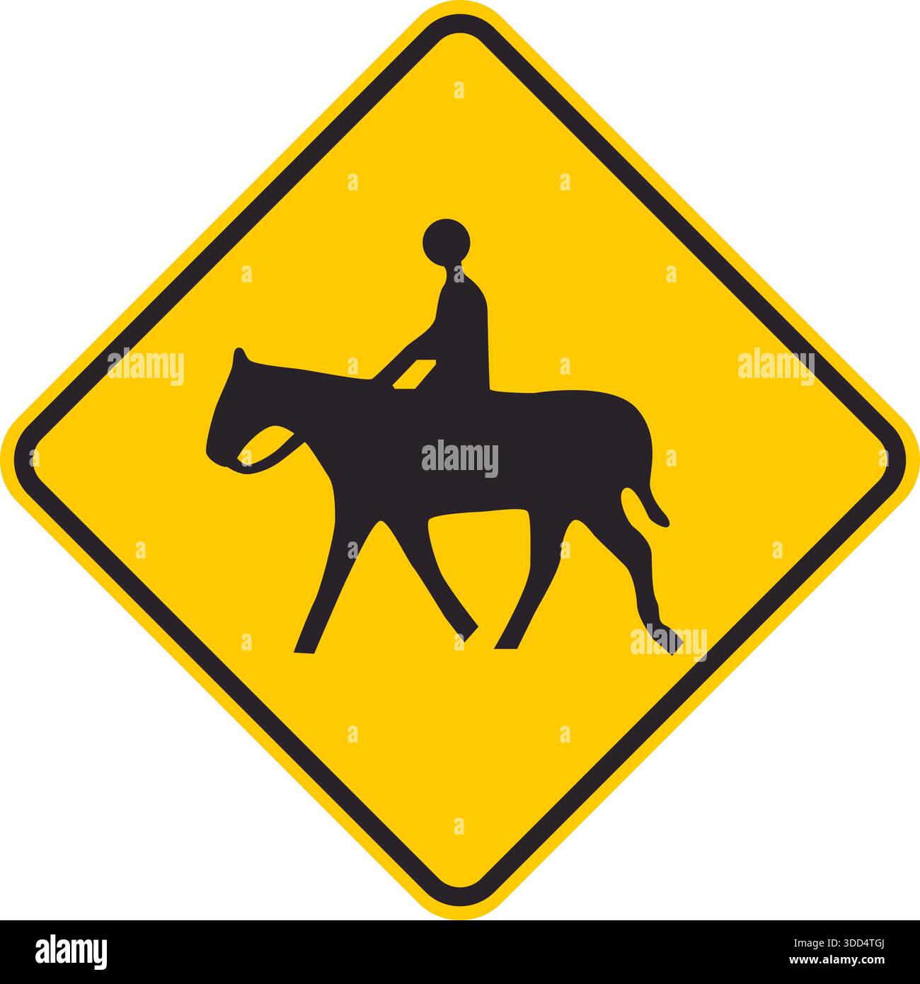 Warnt Fahrer vor der Möglichkeit, dass Reiter die Straße überqueren. Stock Vektor