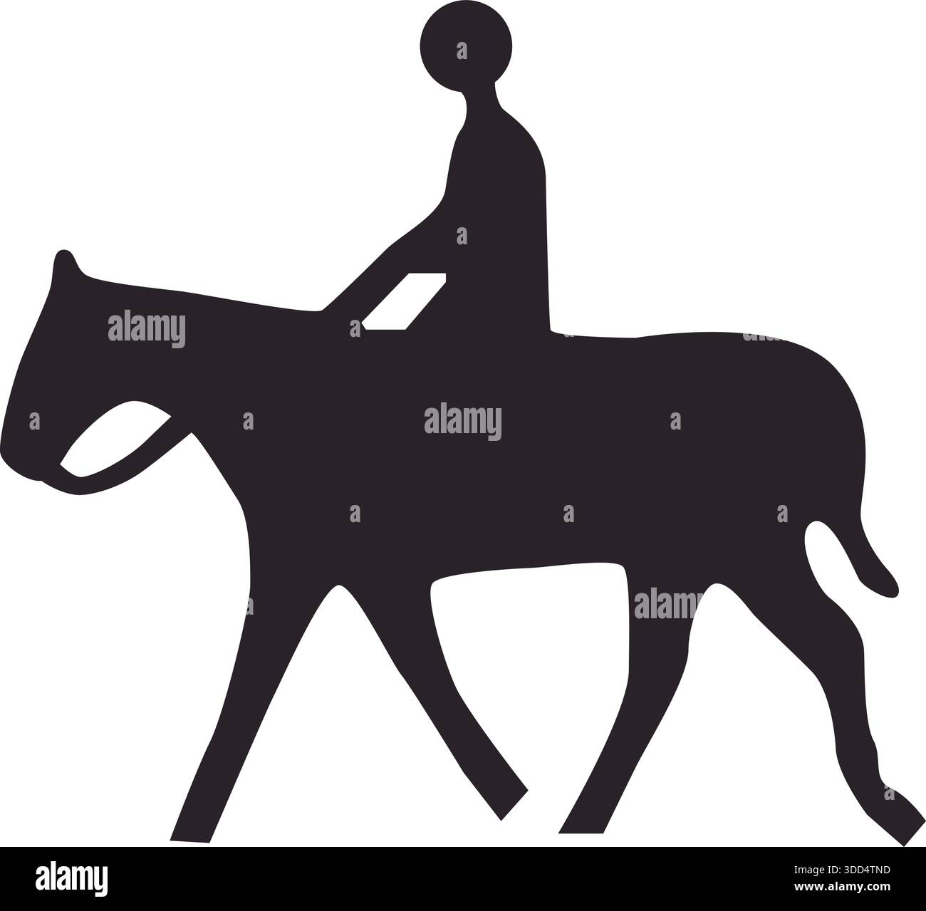 Warnt Fahrer vor der Möglichkeit, dass Reiter die Straße überqueren. Stock Vektor