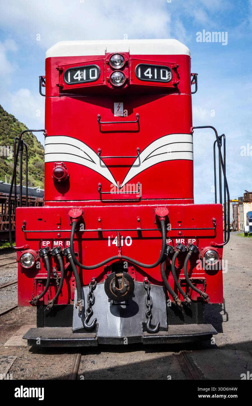 EMD G12 Diesel-Elektrolokomotive Da1410 bei Steam Incorporated, Paekakariki, Wellington, Neuseeland Stockfoto