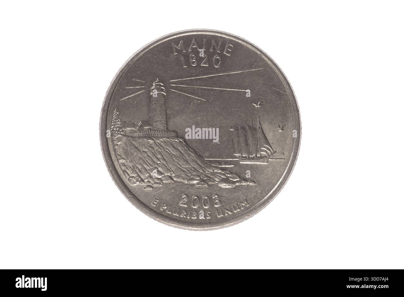 US-Vierteldollar - Maine Stockfoto