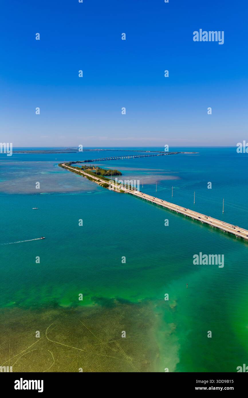 Luftbild Overseas Highway Islamorada Florida Keys 2025 Stockfoto
