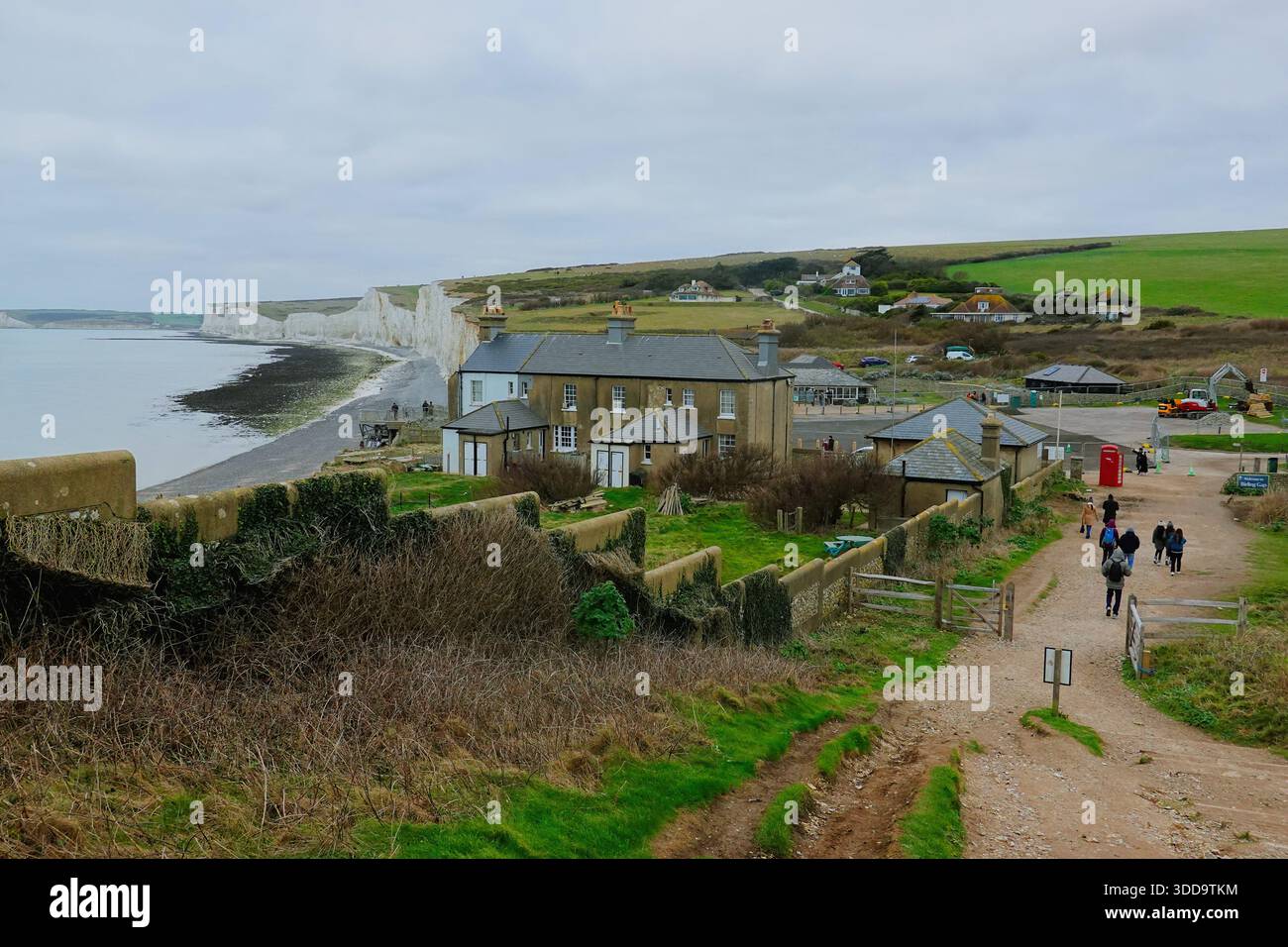 Coastguard Cottages Birling GAP, East Sussex in Großbritannien Stockfoto