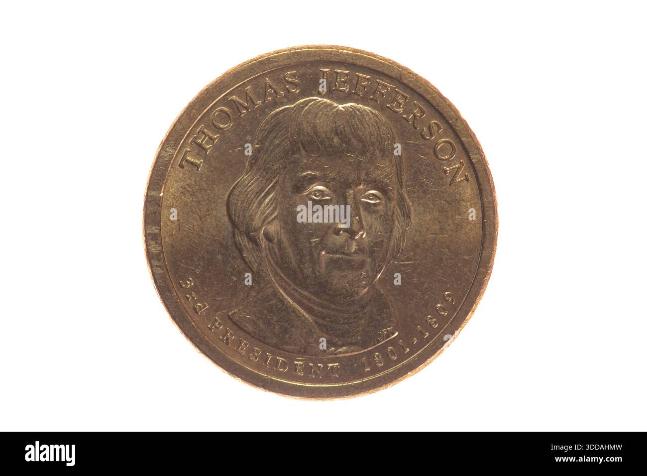 Thomas Jefferson Präsidenten-Dollar-Münze Stockfoto