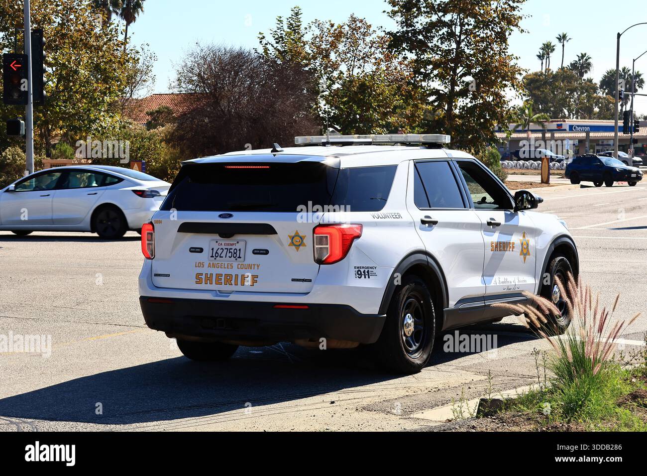 Los Angeles County Sheriff Patrouillenwagen in Malibu Stockfoto