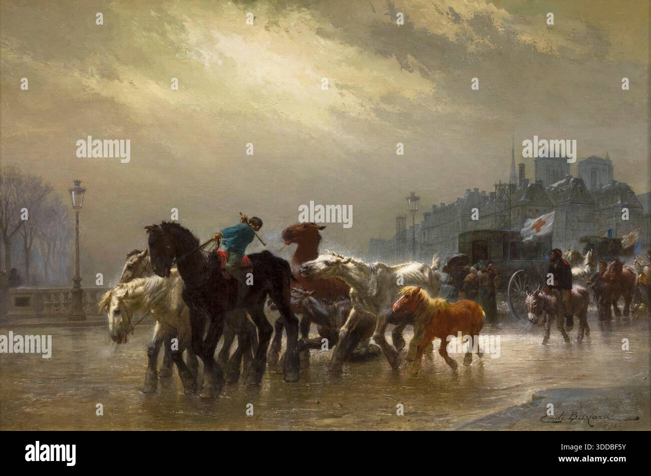 Emile Bayard, Belagerung von Paris: Französisch-preußischer Krieg, 1870-1871, Ölgemälde auf Leinwand, 1872 Stockfoto