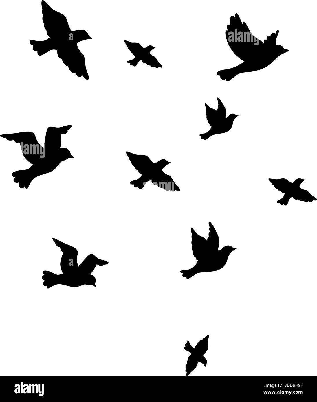 Flying Birds Silhouette Flock Vektor Design Stock Vektor