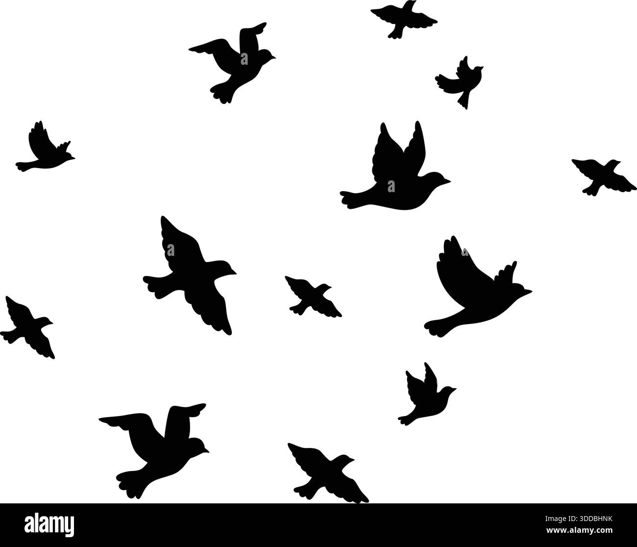 Flying Birds Silhouette Flock Vektor Design Stock Vektor