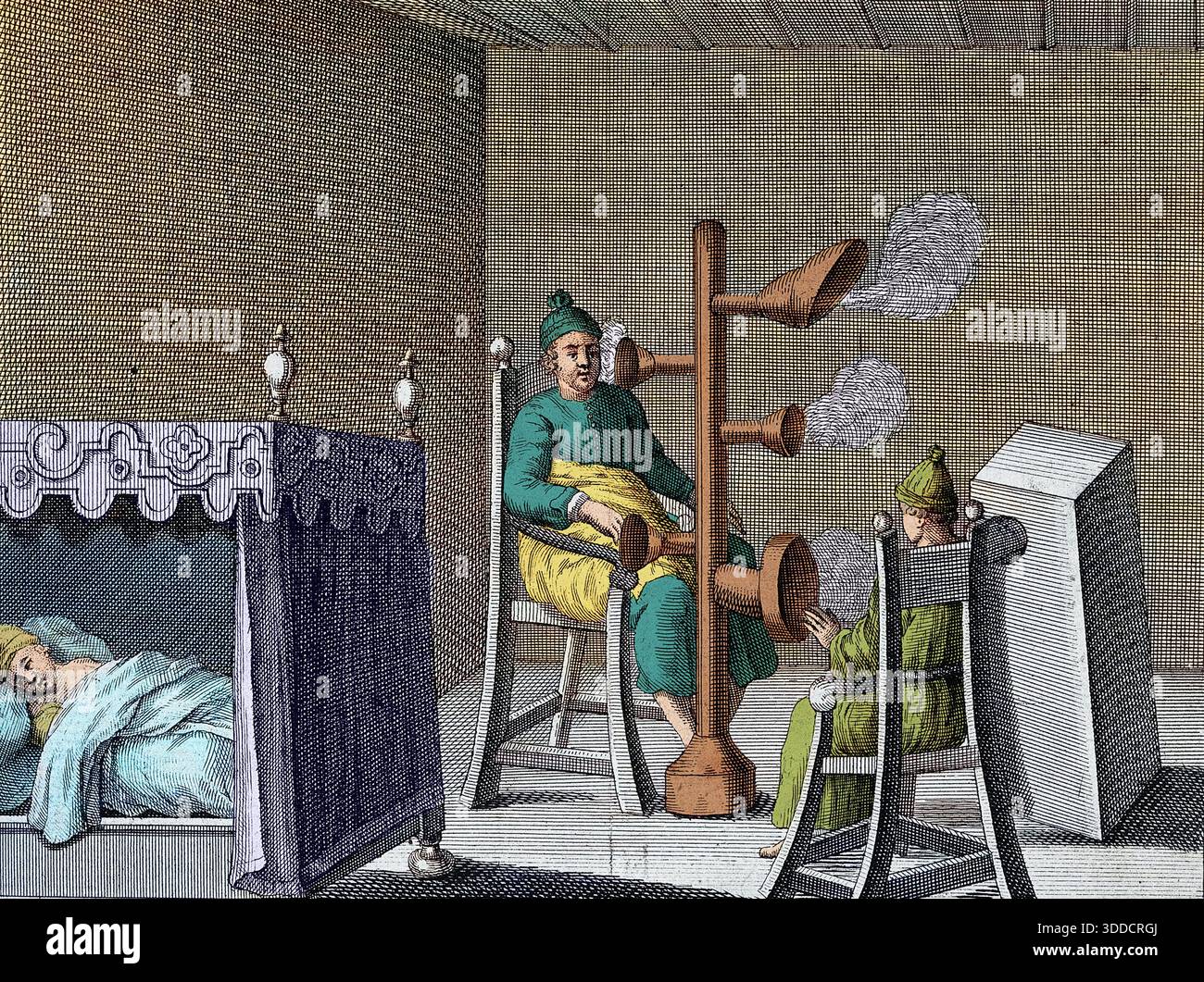 Medizinisches Dampfbad im Deutschen Kurort, 1736 Stockfoto