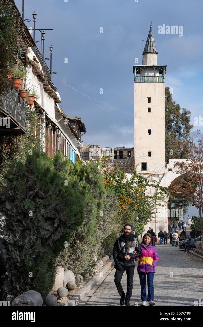 Bab Sharqi, das Osttor der Altstadt von Damaskus, auch bekannt als das Sonnentor, eines der sieben alten Stadttore von Damaskus. Stockfoto