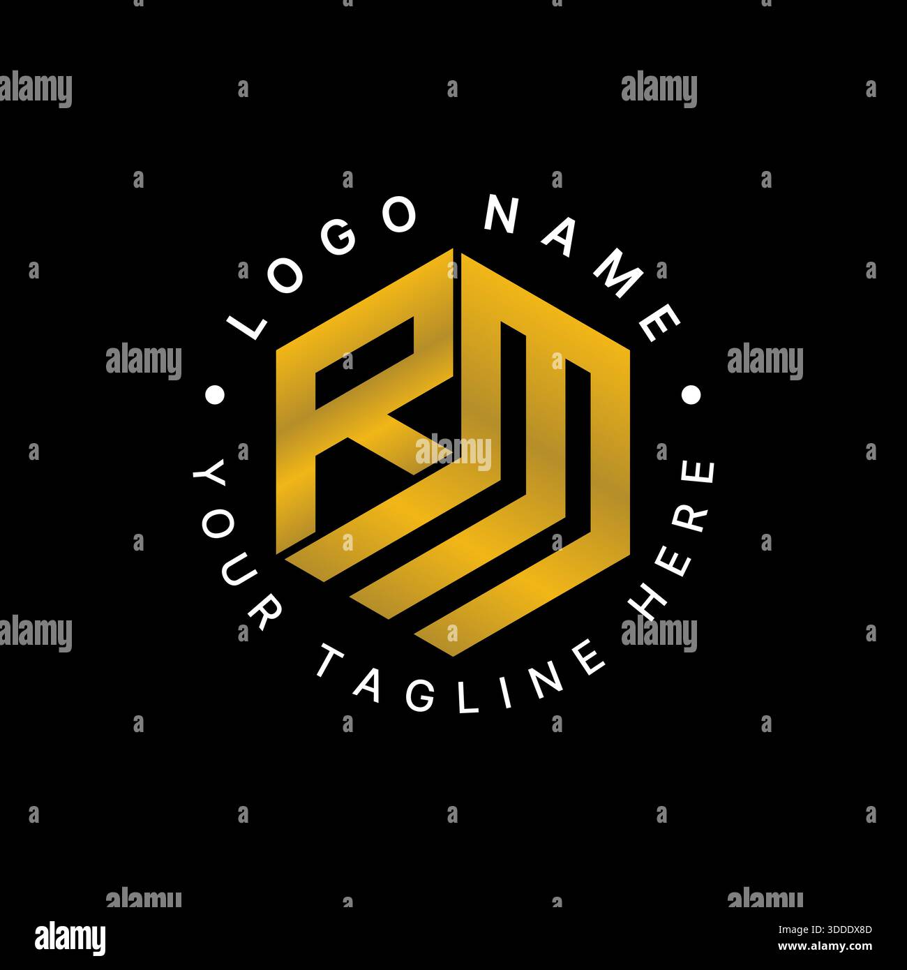 Letter RM Schriftart auf Hexagon Sport Marke Mosaik Geometrie Würfel Typografie stilvolles Logo Design grafisches Konzept kreatives Premium Vektor Stock Image Top Sell Stock Vektor