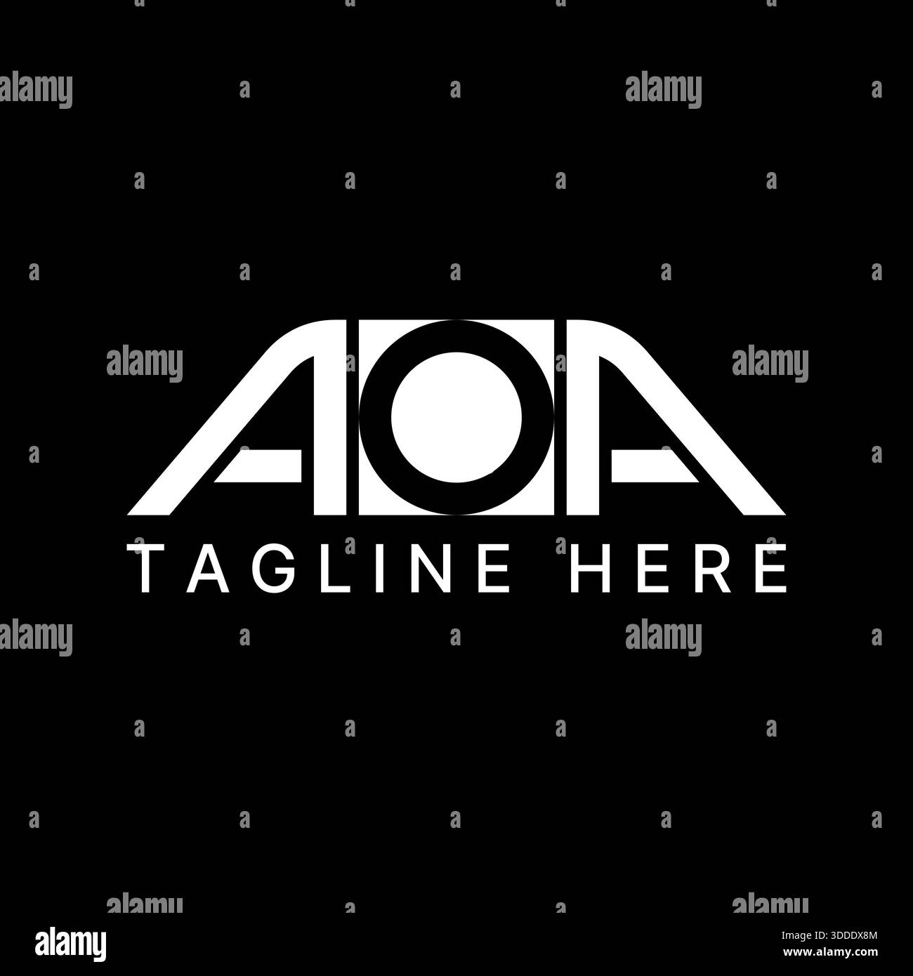 Anfängliche kursive AOA-Schriftart auf mit negativem Raumelement Royal starkes Branding Logo Design Grafikkonzept kreatives Premium-Vektor-Stockbild Top Sell Stock Vektor