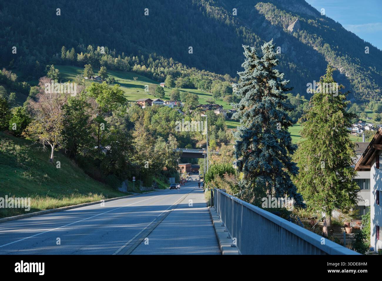Neue Simplonstraße von Brig nach Ried-Brig Stockfoto