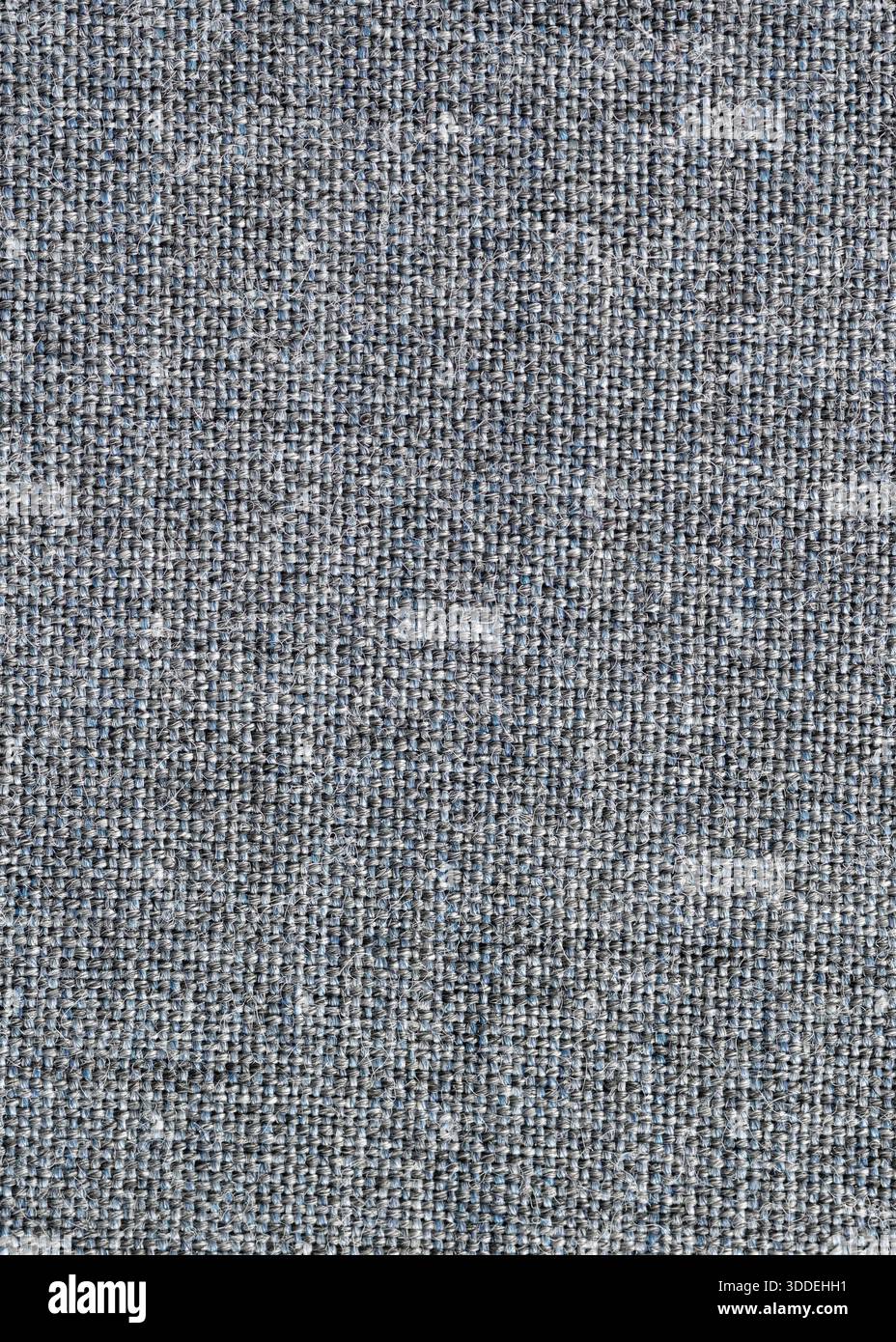 Graue Textur für Hintergrund- und Designkunstwerke mit nahtlosem Muster aus natürlichem Textil Stockfoto