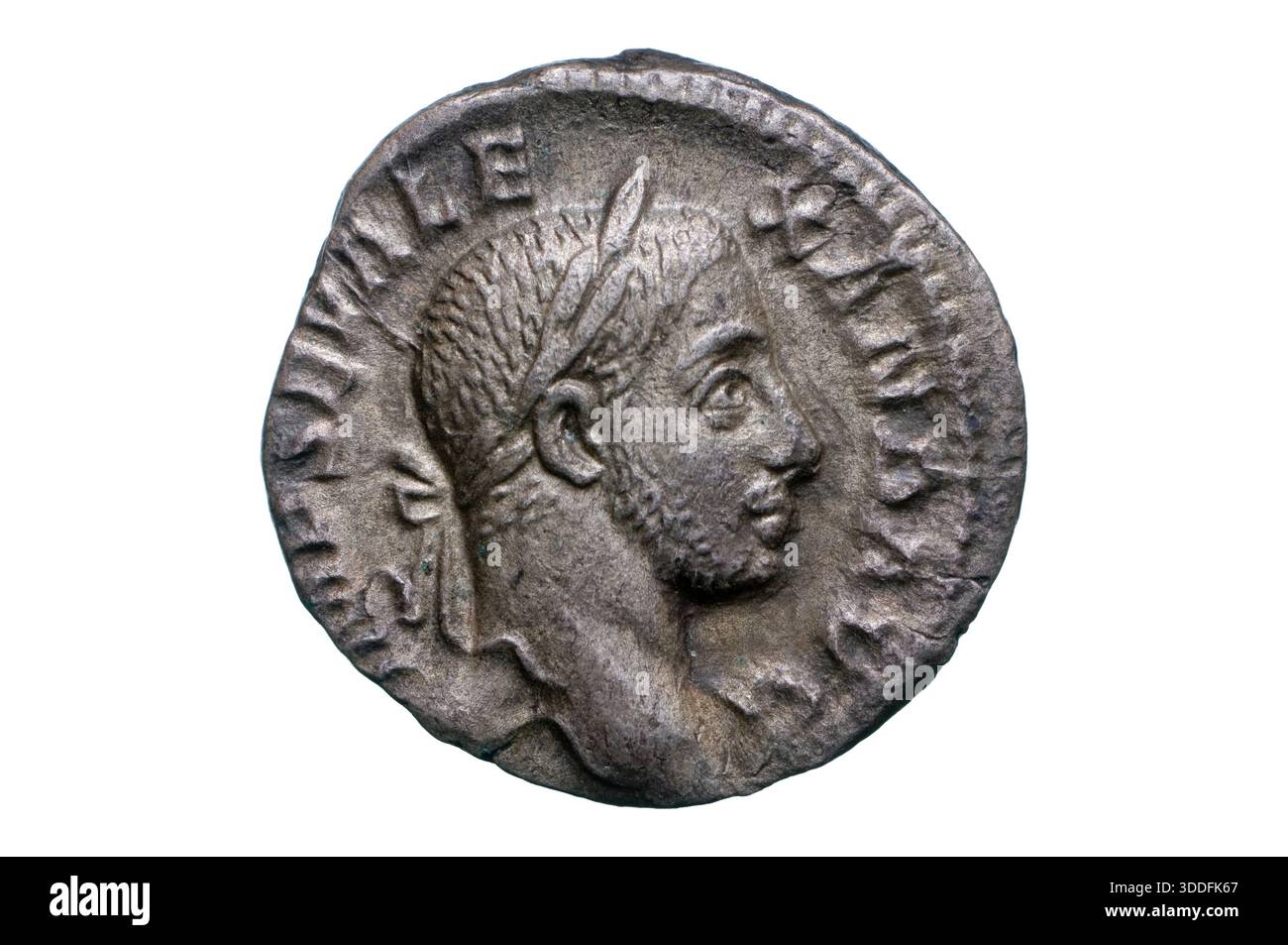 Römischer Denar von Severus Alexander Stockfoto