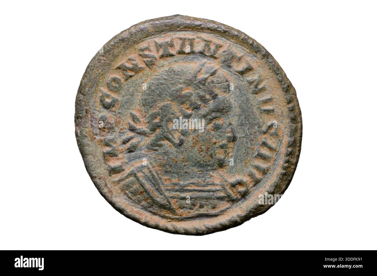 Römische Münze von Konstantin dem Großen Stockfoto