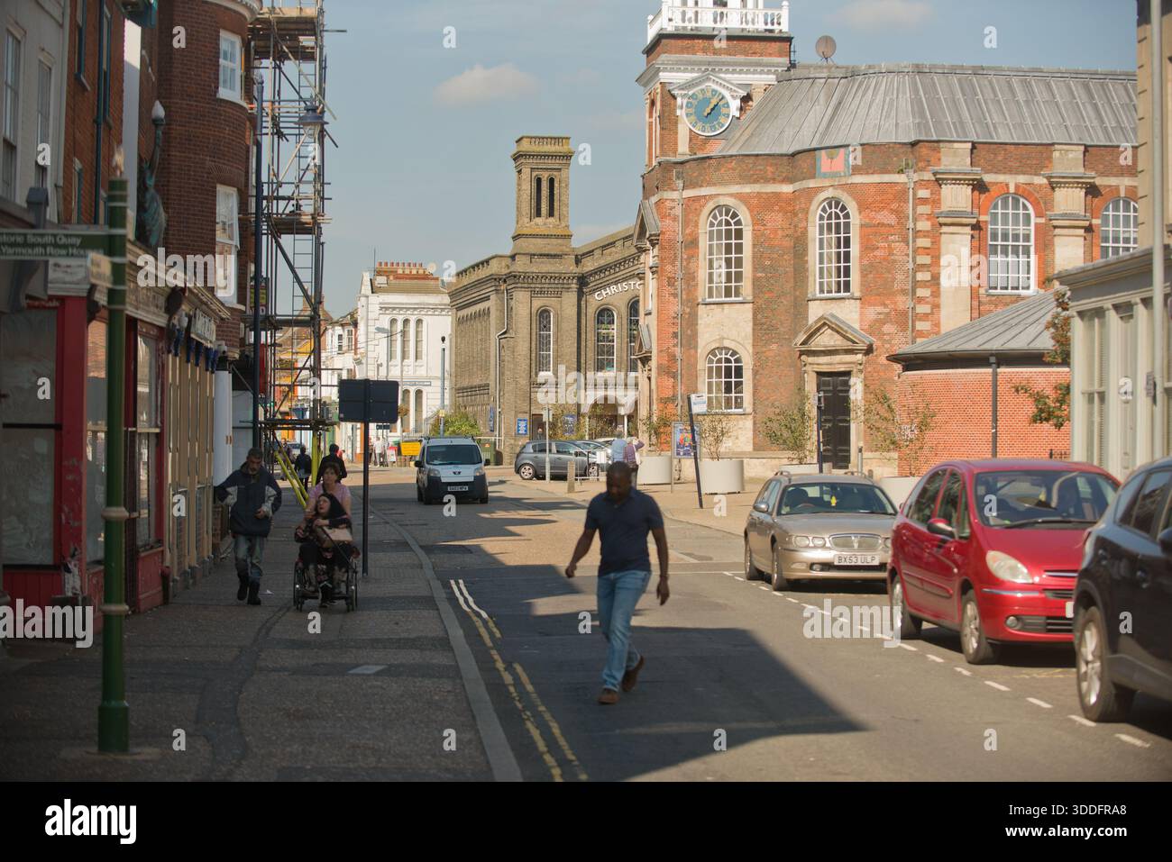 Historische Gebäude an der King St, Great Yarmouth. Stockfoto