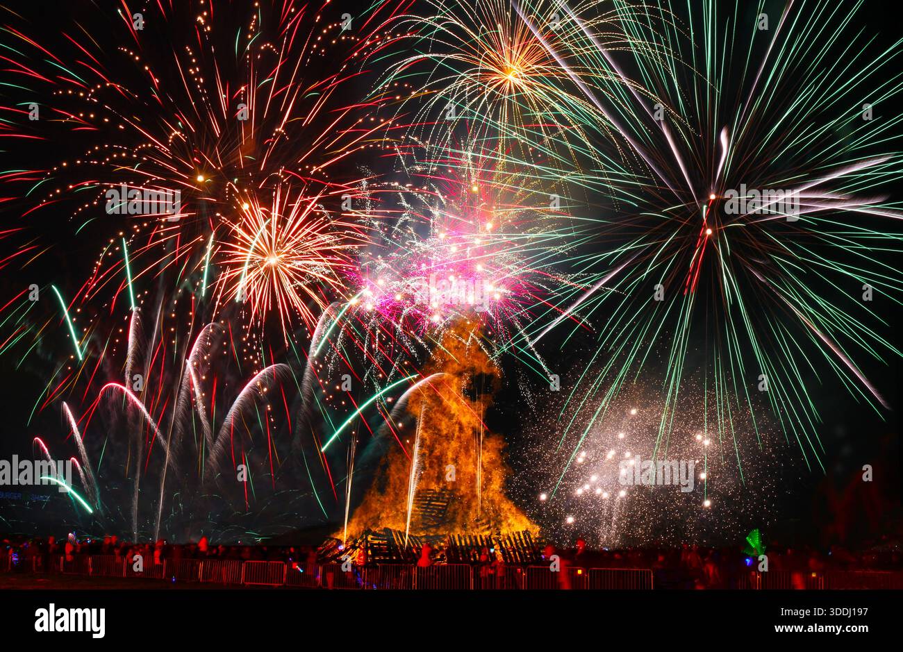Feuerwerk Harlow Town Jährlich 2021 Stockfoto