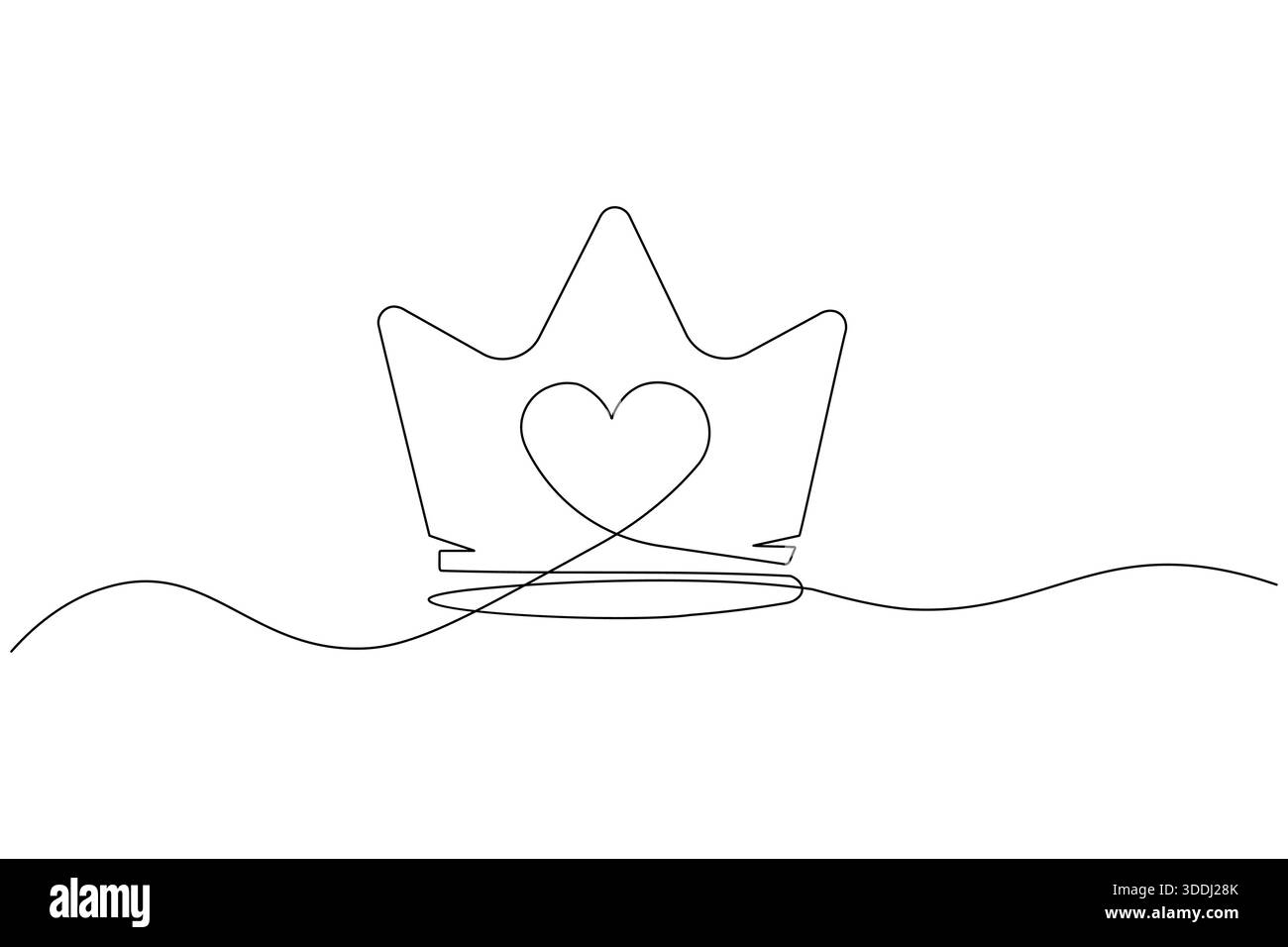 Crown Luxury Crown Icon durchgehende einzeilige Kunst Stock Vektor
