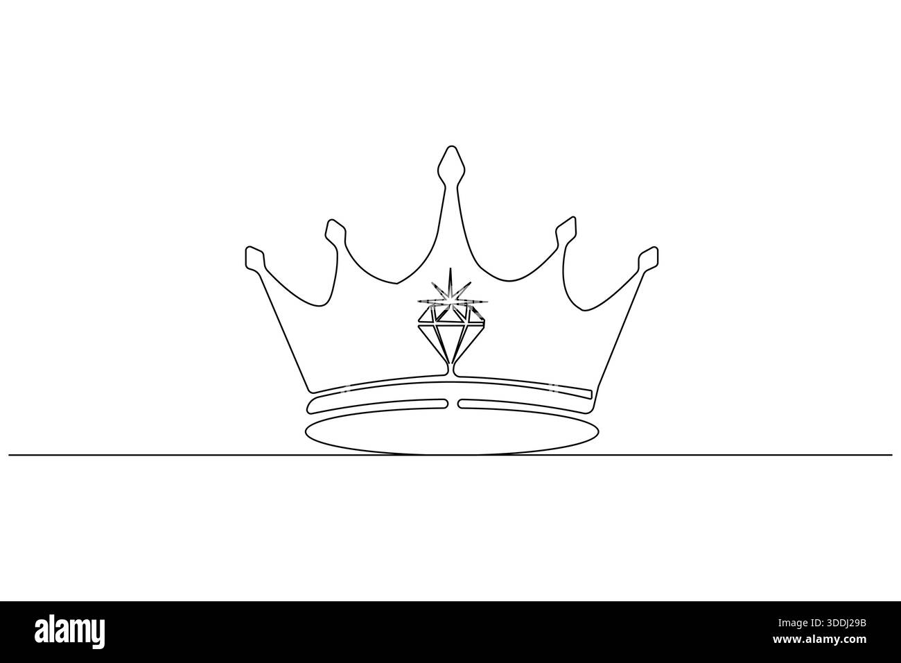 Crown Luxury Crown Icon durchgehende einzeilige Kunst Stock Vektor