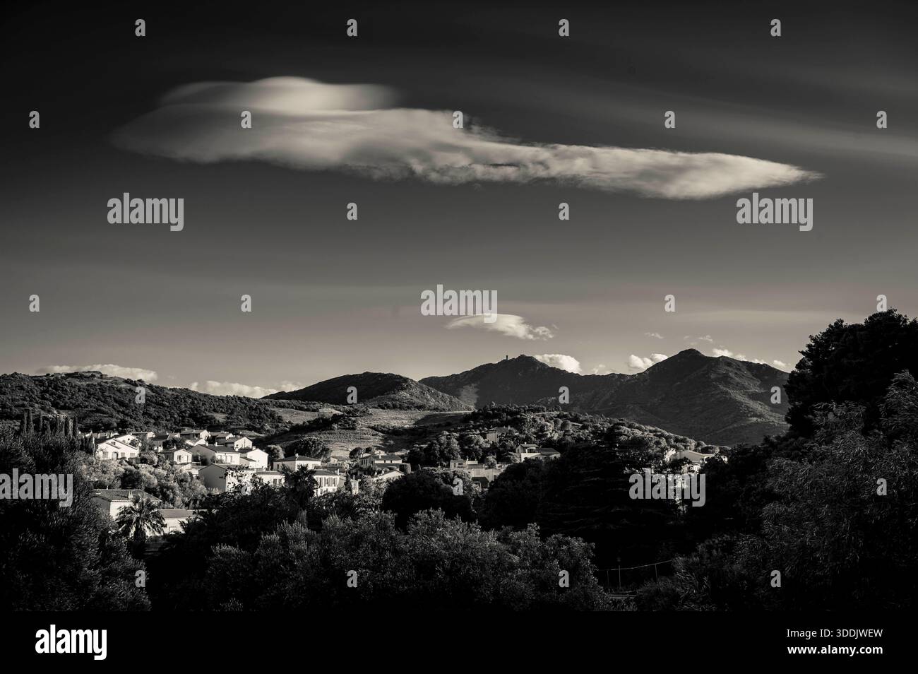 Blick auf Collioure, Cote Vermeille, ein katalanisches Fischerdorf in Südfrankreich Stockfoto