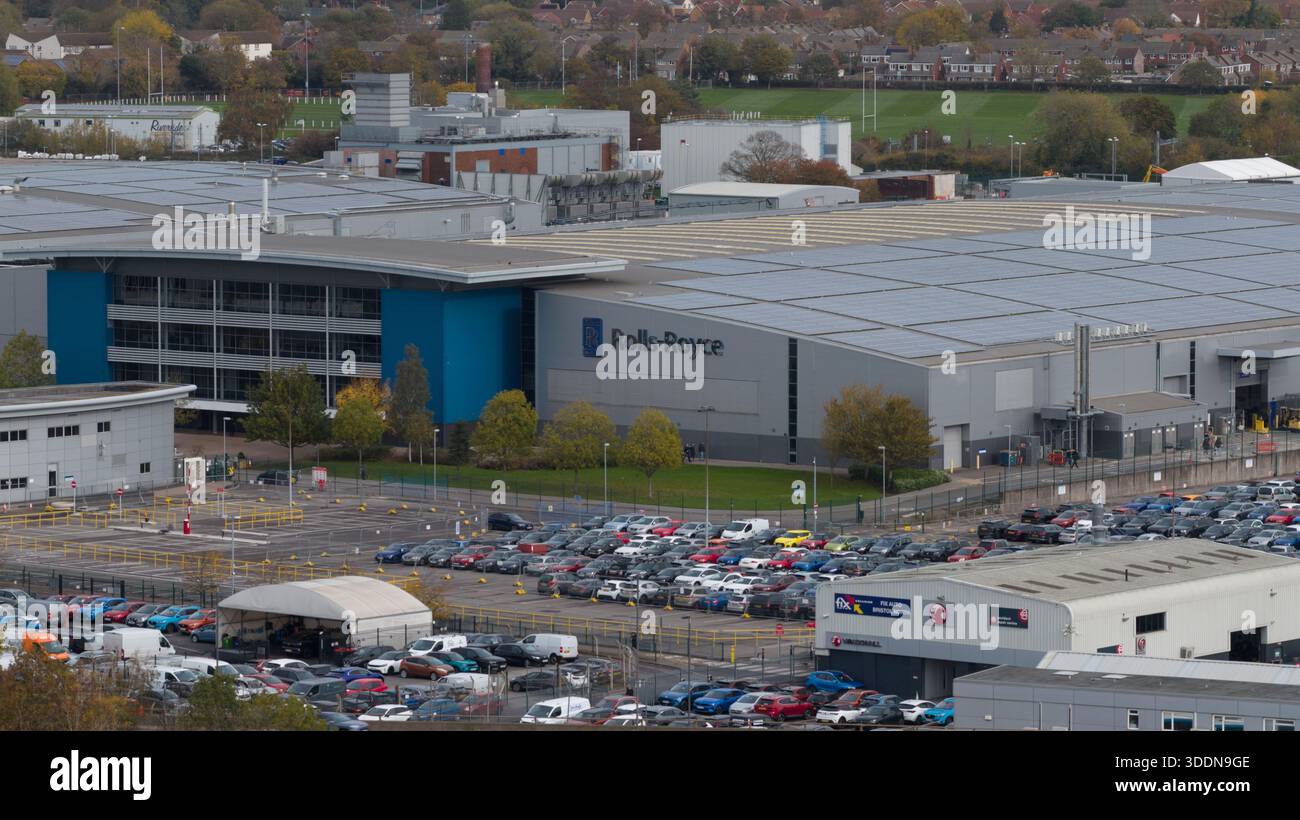 Bristol, Unitary Authority, England, 30. Oktober 2025: Rolls-Royce Aerospace Manufacturing Site in Bristol, Vereinigtes Königreich Stockfoto