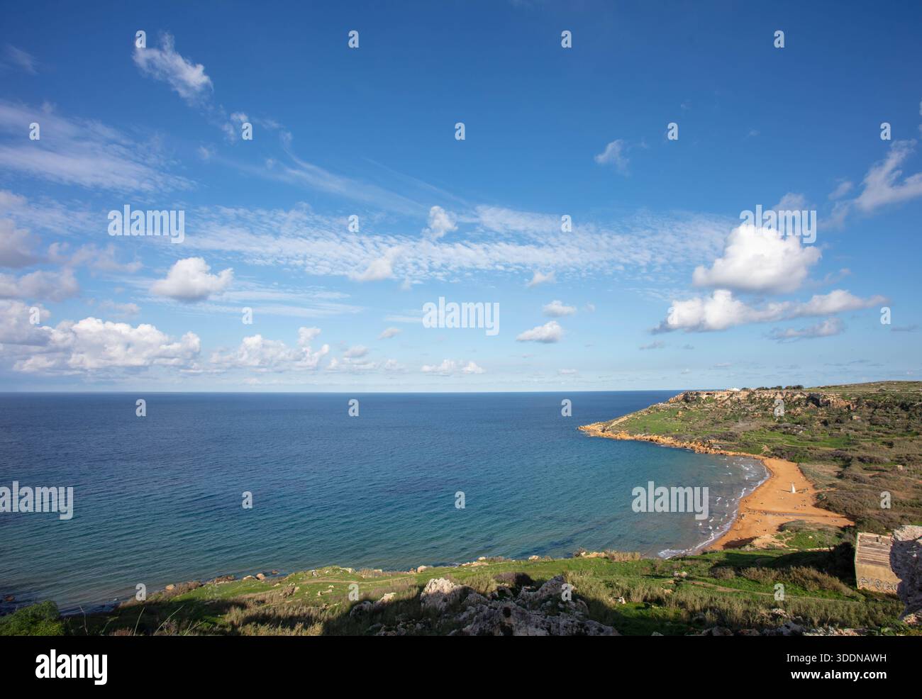 Ein Blick auf die Ramla Bay, wo sich Mixta Bay befindet, von der Ulysses Legende Stockfoto