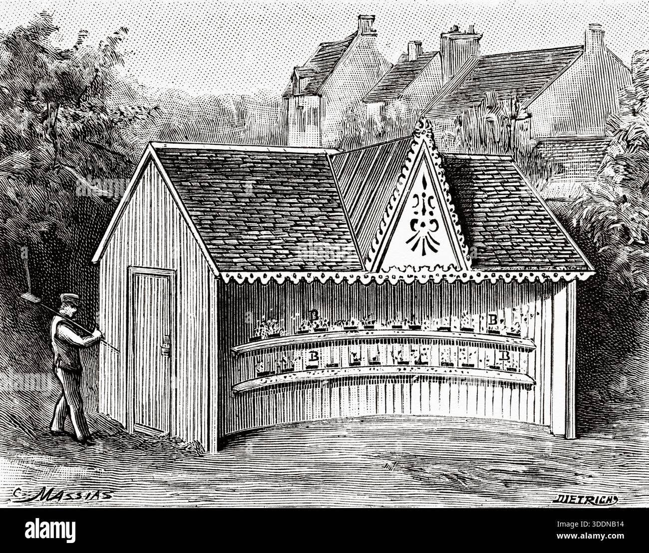 Neue Methoden der Imkerei 1893. Alte gravierte Illustration aus dem 19. Jahrhundert aus La Nature 1893 Stockfoto