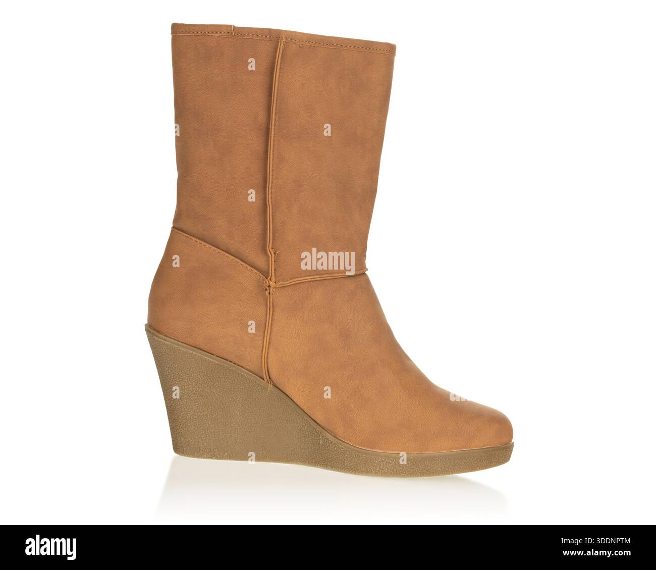 Brauner Womans Stiefel Mit Keilabsatz Stockfoto