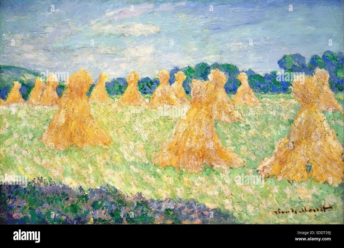 Die jungen Damen von Giverny Sun Effect, 1894, Claude Monet, impressionistische Gartenfiguren. Stock Vektor
