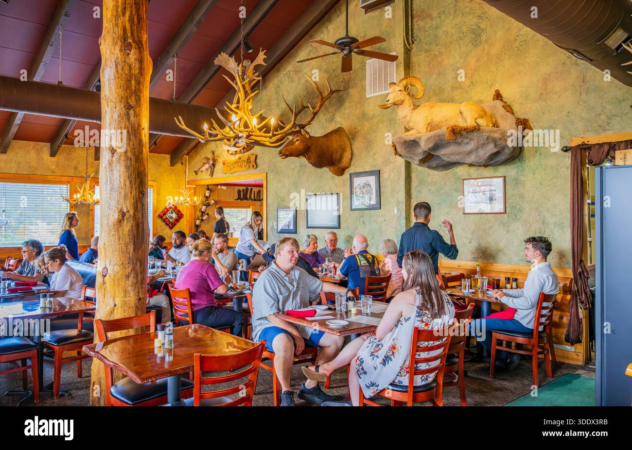 Colorado, 3. JUL 2025 - Innenansicht des Hunters Chop House Stockfoto