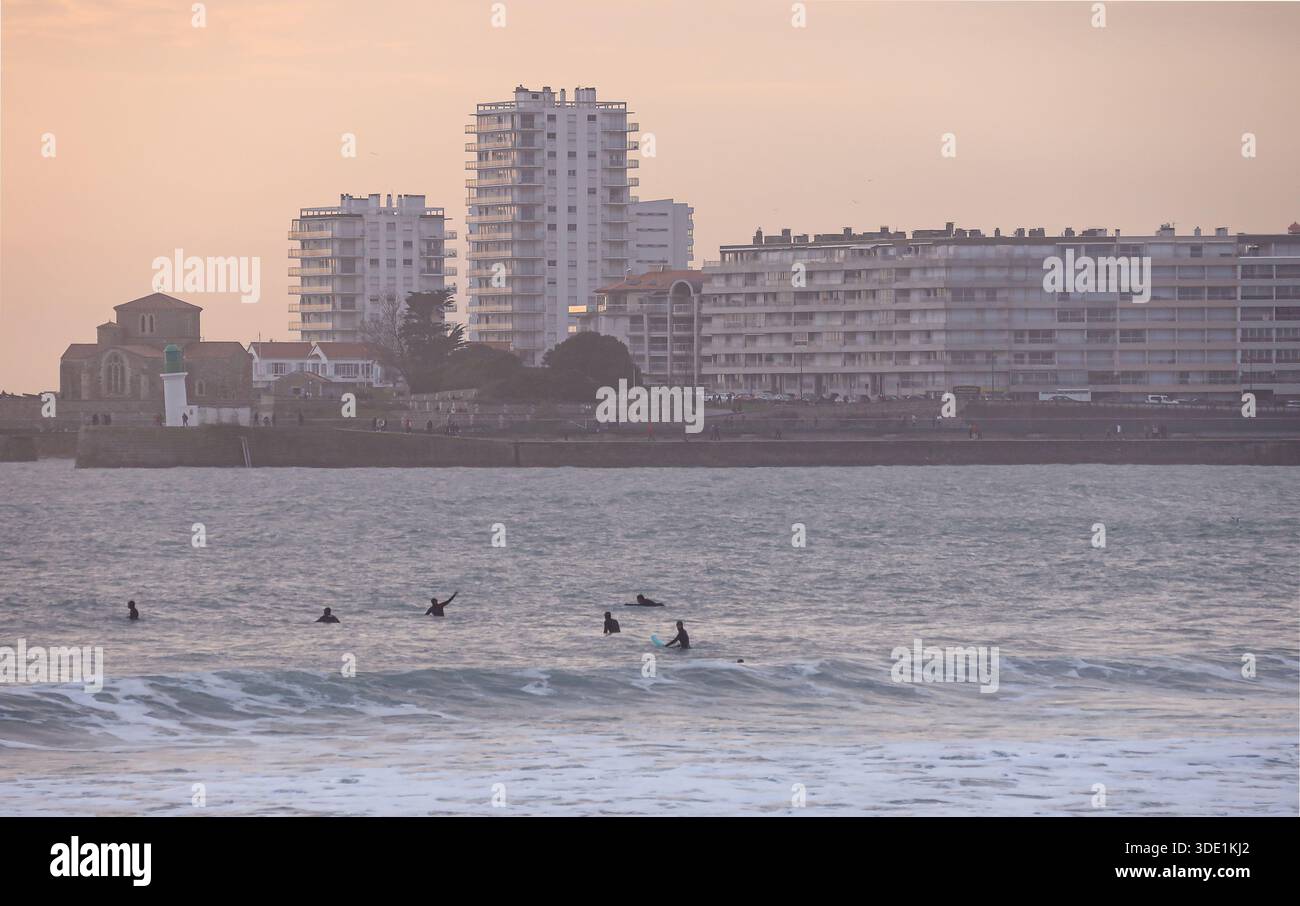 Meereslandschaft Sables-dOlonne Stockfoto