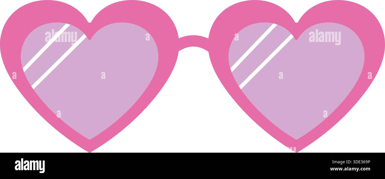 Retro Rosa Herzform Sonnenbrille Vektor Illustration Stock Vektor
