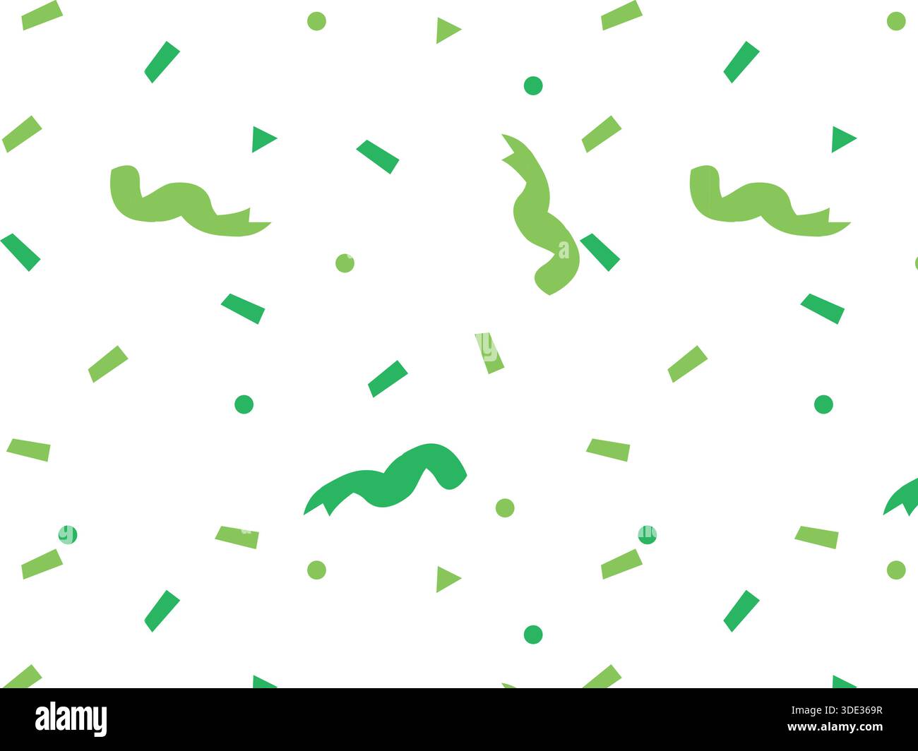 Festliches grünes Konfetti und Band Party Muster Hintergrund Stock Vektor