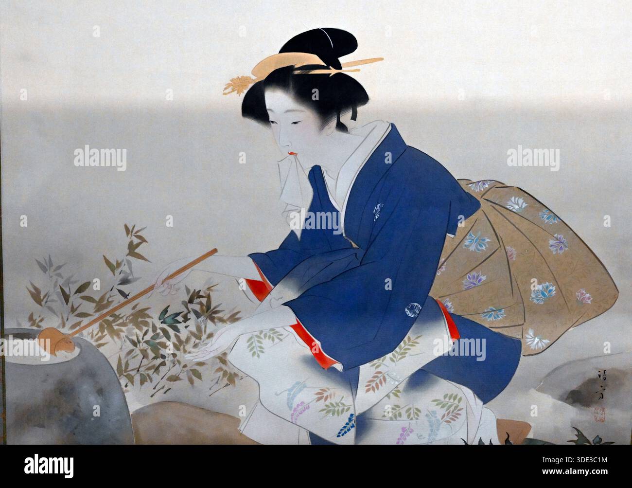 Glänzende Grace vor einem Ritual von Kaburaki Kiyokata (1878-1972), Farbe auf Seide, Kyoto, Japan. Stockfoto