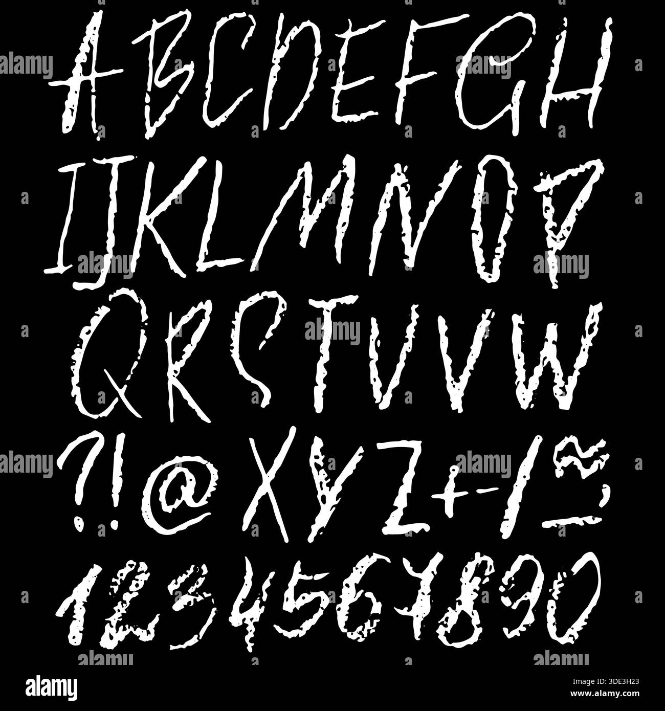 Handgezeichnete Grunge-Kreide-Texturschrift Stock Vektor