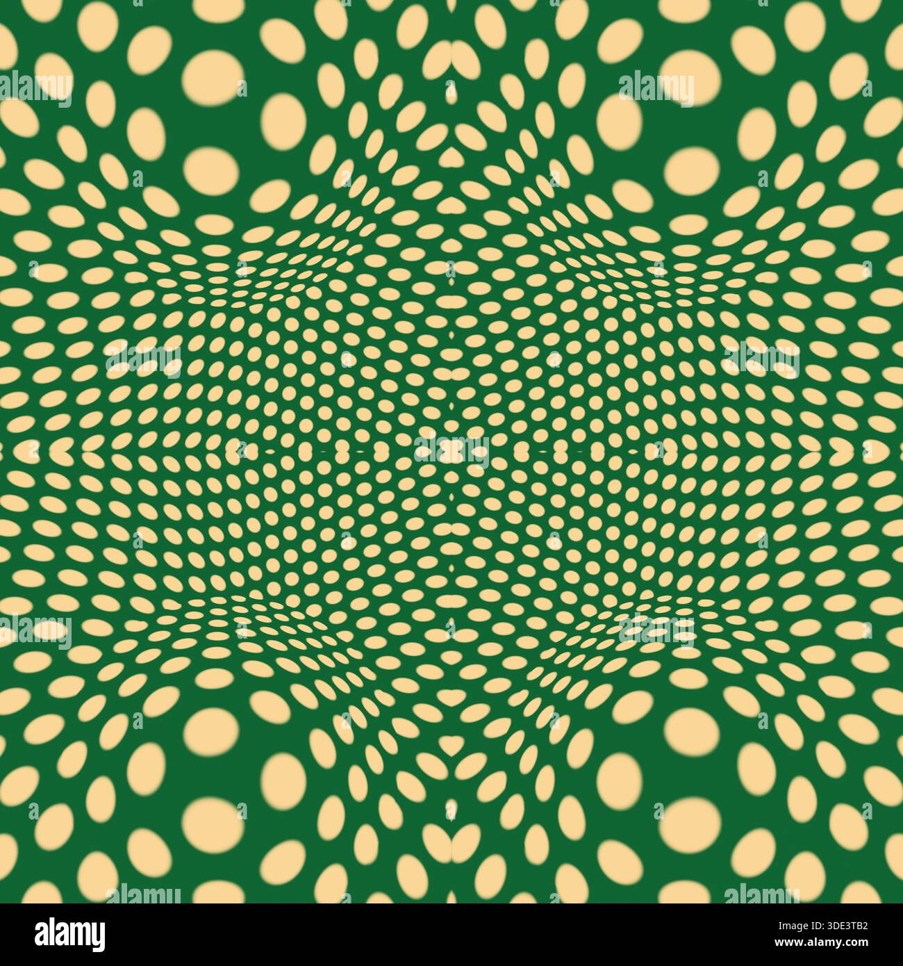 Abstrakte optische 3D-Illusion mit Punkten auf dunklem Hintergrund Stockfoto