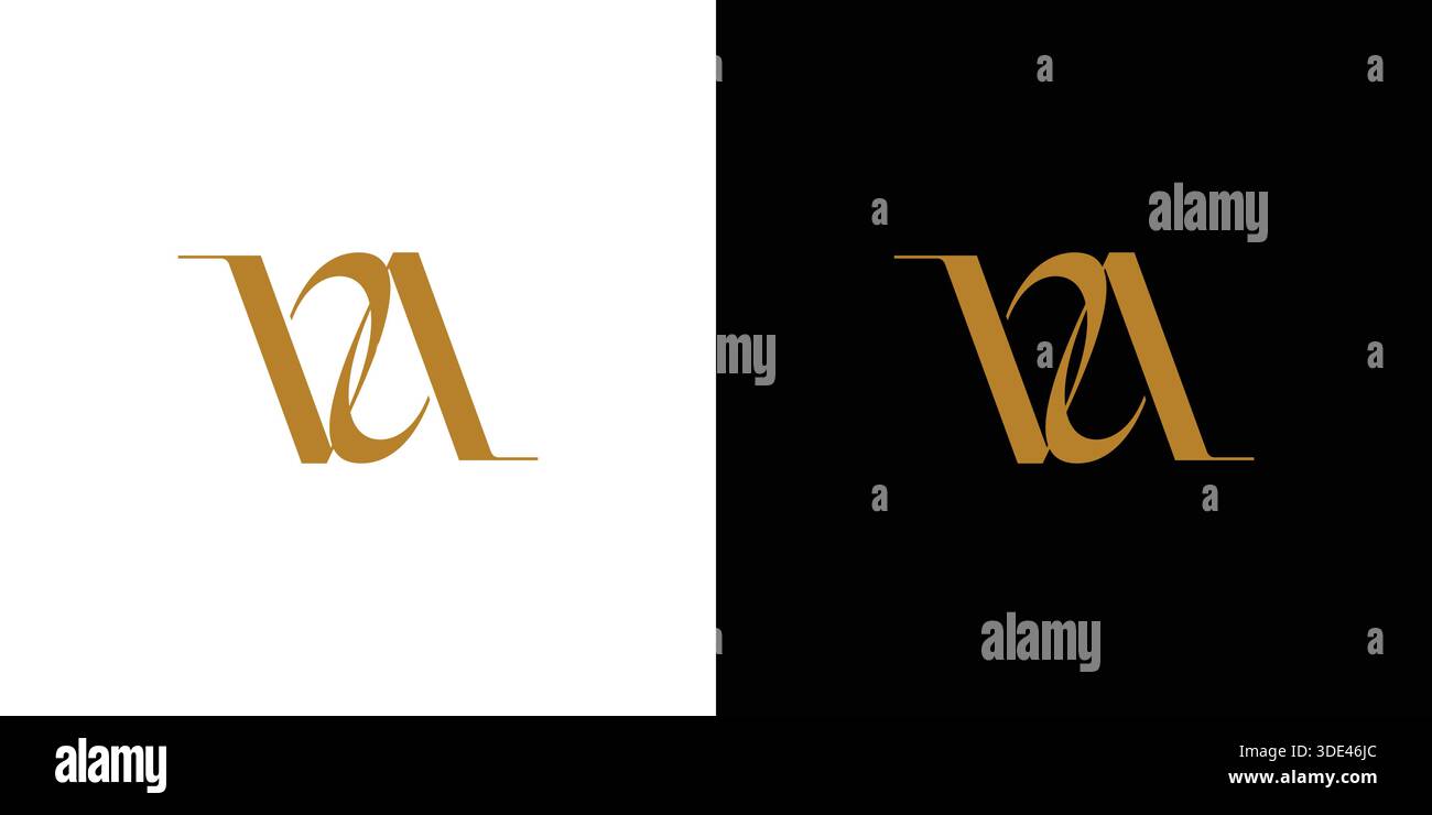 Elegantes und luxuriöses VA Letter Initial-Logo-Design Stock Vektor