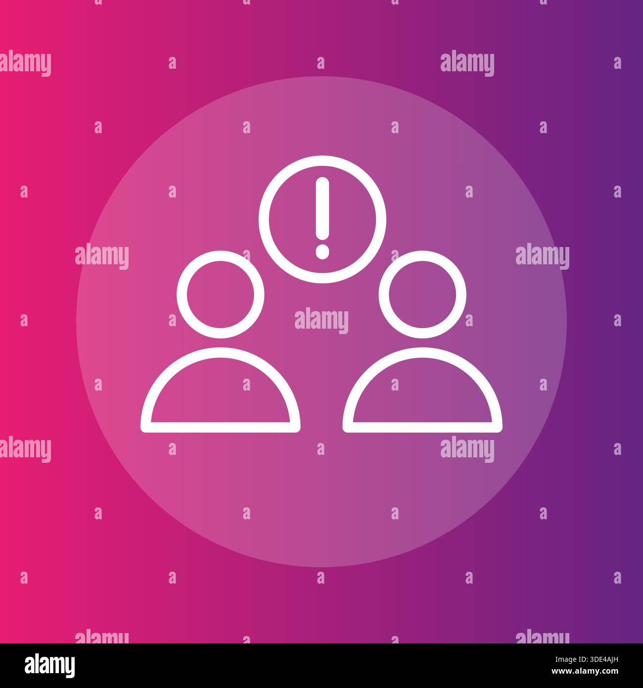 Außergewöhnlich individualistische Symbole. Professionalisieren des Alarmvektors. Symbole für Kommunikationsmissverständnisse. Pinkfarbener Hintergrund. EPS 10. Stock Vektor