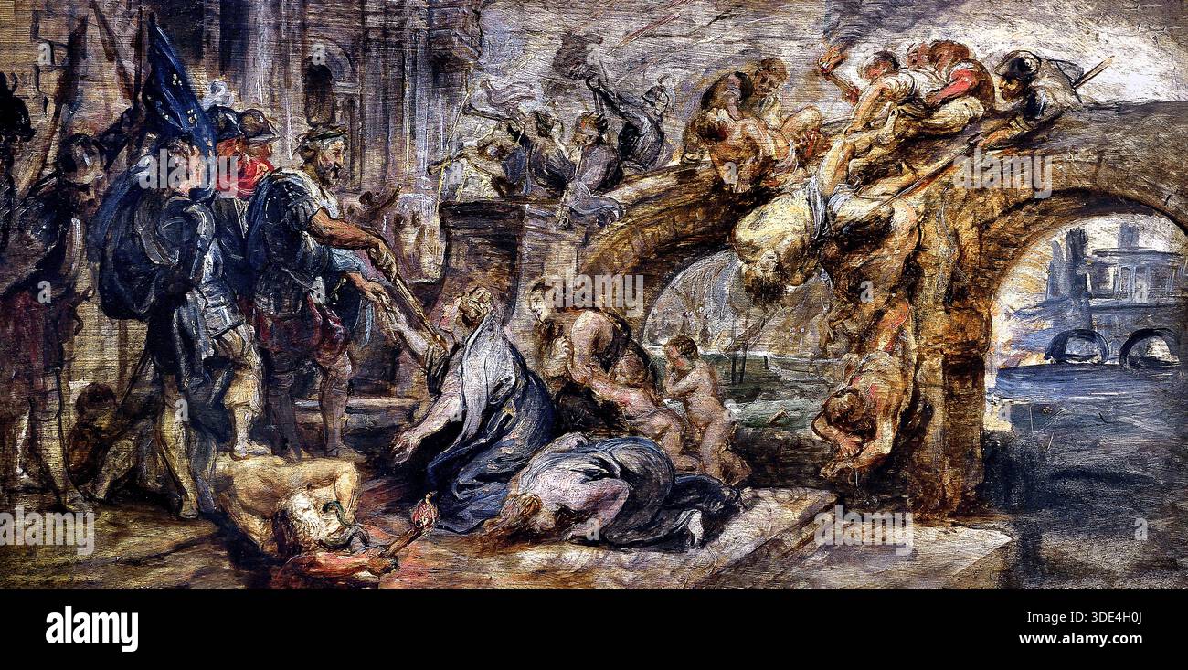 Die Eroberung von Paris durch Heinrich IV. Frankreich 1628 von Peter Paul Rubens (1577–1640) Flämisch-belgisches Belgien ( Heinrich IV. 1553–1610 auch bekannt unter dem Namen „guter König Heinrich“, war König von Navarra) Museum, Deutschland. Stockfoto