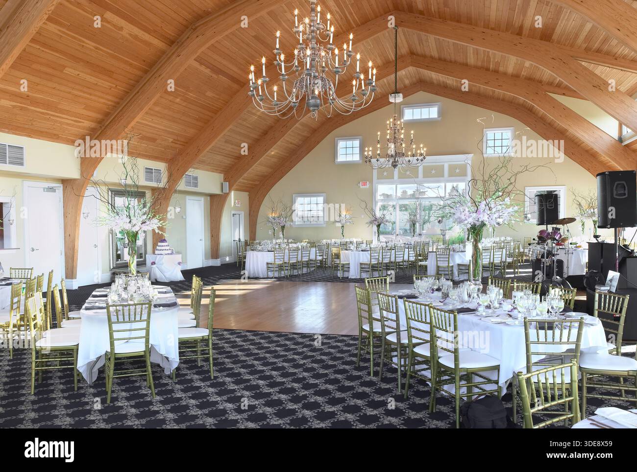 Bankettsaal für elegante Hochzeiten vor der Veranstaltung, Pennsylvania USA Stockfoto