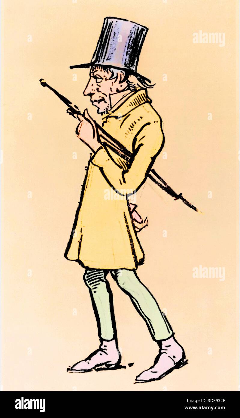 Karikatur von Soren Kierkegaard nach Wilhelm Marstrand (1810-1873) Stockfoto