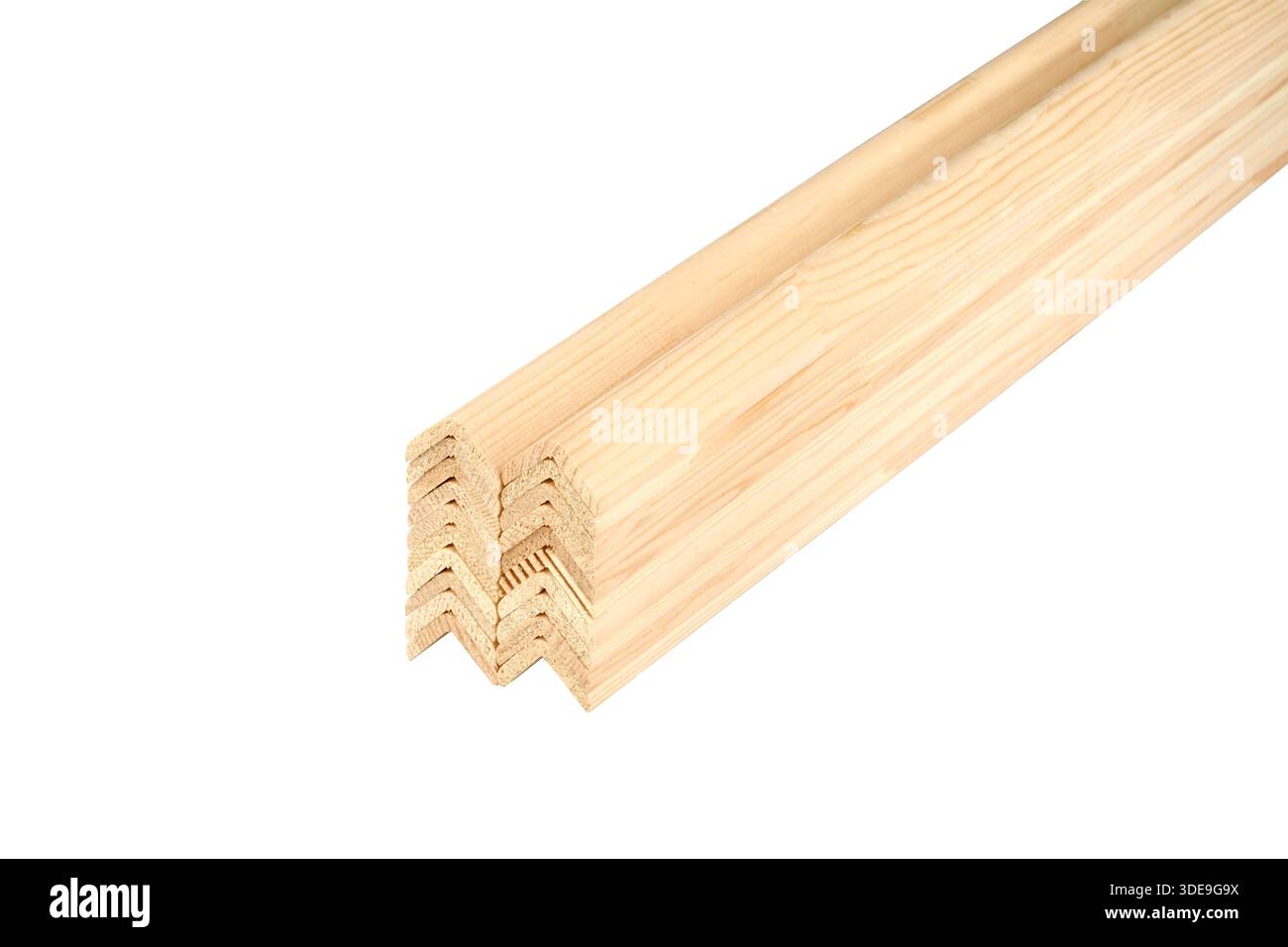 Aus nächster Nähe sehen Sie Holzdielen mit glatter Oberfläche, die ihre natürliche Körnung und Textur zeigen Stockfoto