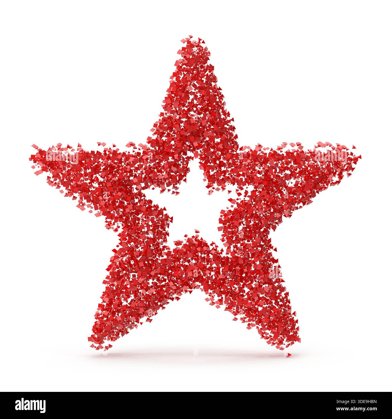 Die abstrakte Zusammensetzung von winzigen Würfeln, isoliert auf weiß Stockfoto