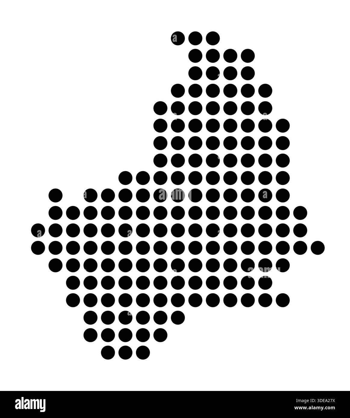 Symbol Karte der Stadt Nijmegen (Niederlande), die die Stadt mit einem Muster von nur wenigen schwarzen Punkten zeigt Stock Vektor