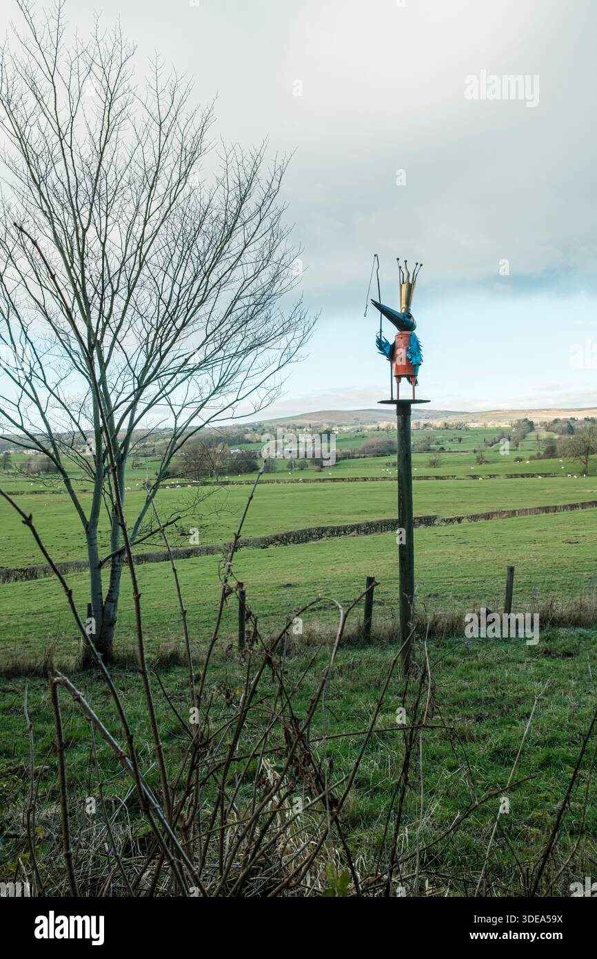 The Ribble King von Matthew Roby (2007) inspiriert von dem bekannten Eisvogel, der das ganze Jahr über an den Ufern des Ribble zu finden ist Stockfoto